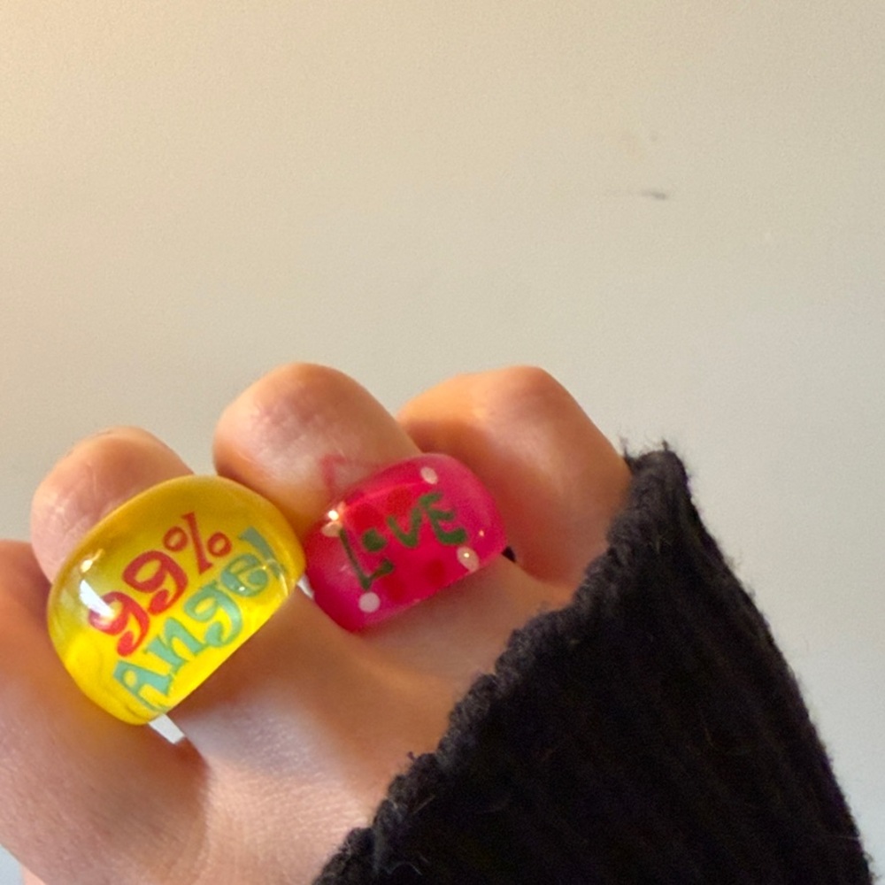 Vintage 90s Colorful Acrylic Rings Set